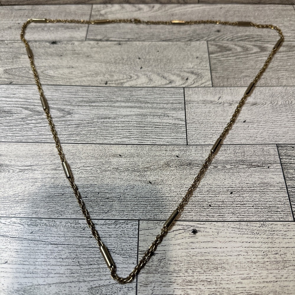 Gold Tone 24" Chain Necklace Vintage